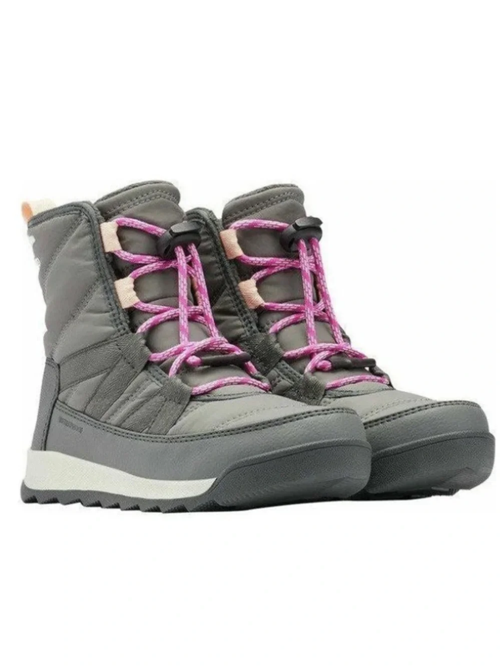 Sorel Gray Winter Boots with Pink Laces